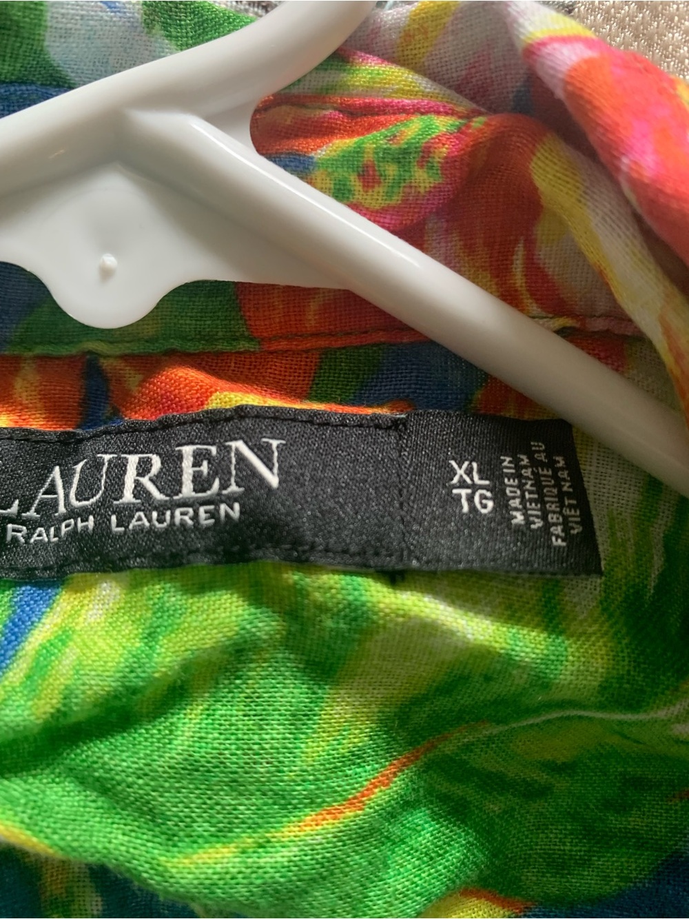 Lauren Ralph Lauren Tropical Floral Button-Up Shirt - Blue/Green - Picture 3 of 5